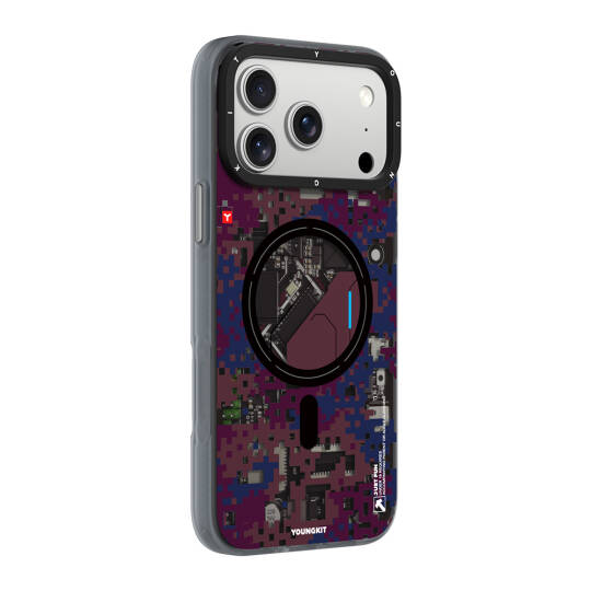Apple iPhone 17 Pro Kılıf M-Safe Şarj Özellikli Youngkit Camouflage Sykell Serisi Kapak - 3