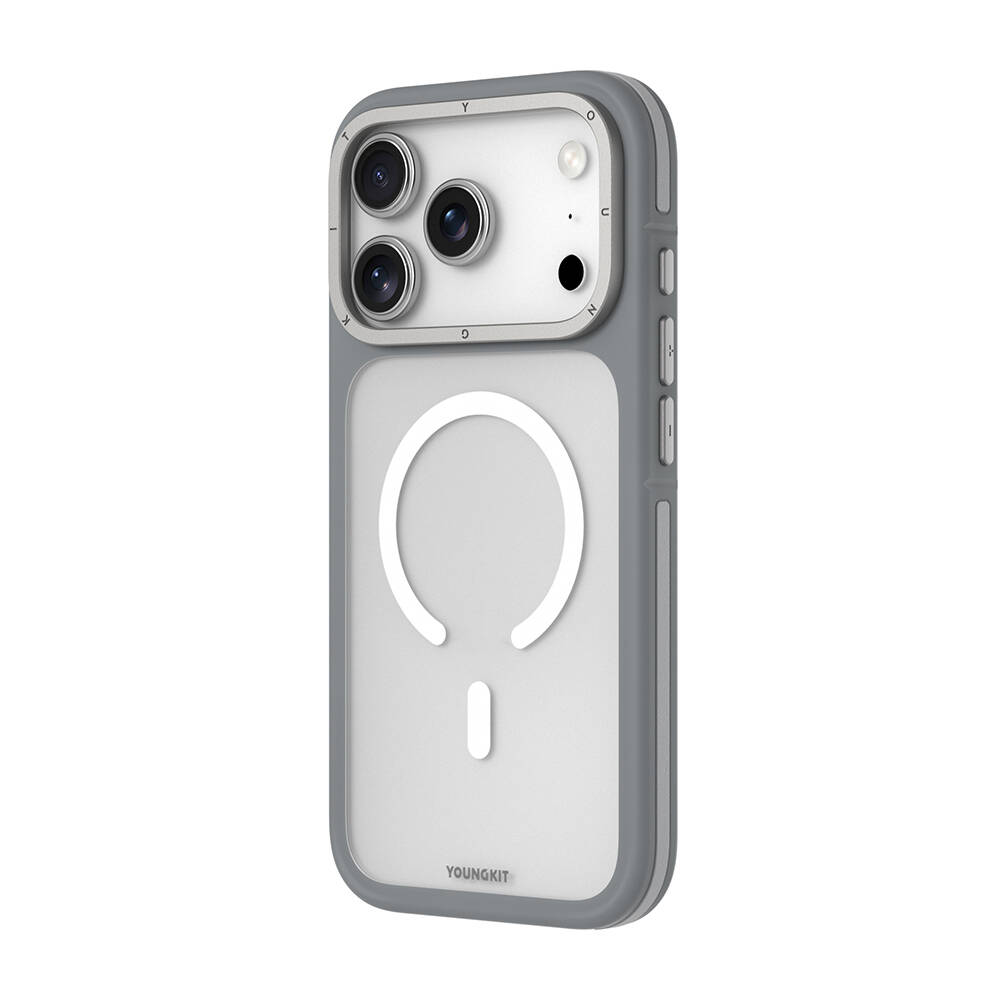 Apple iPhone 17 Pro Kılıf M-safe Şarj Özellikli Youngkit Rock Sand Serisi Kapak - 13