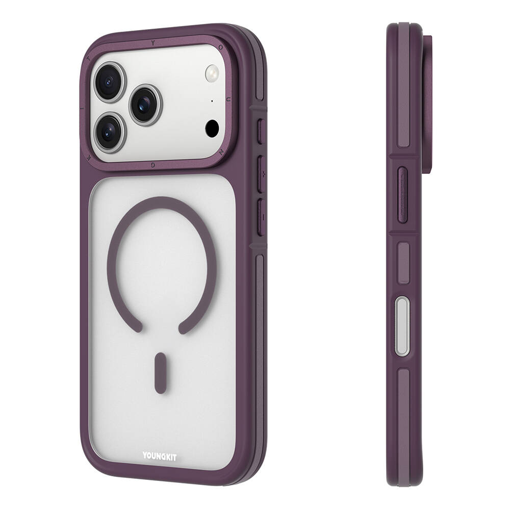 Apple iPhone 17 Pro Kılıf M-safe Şarj Özellikli Youngkit Rock Sand Serisi Kapak - 1