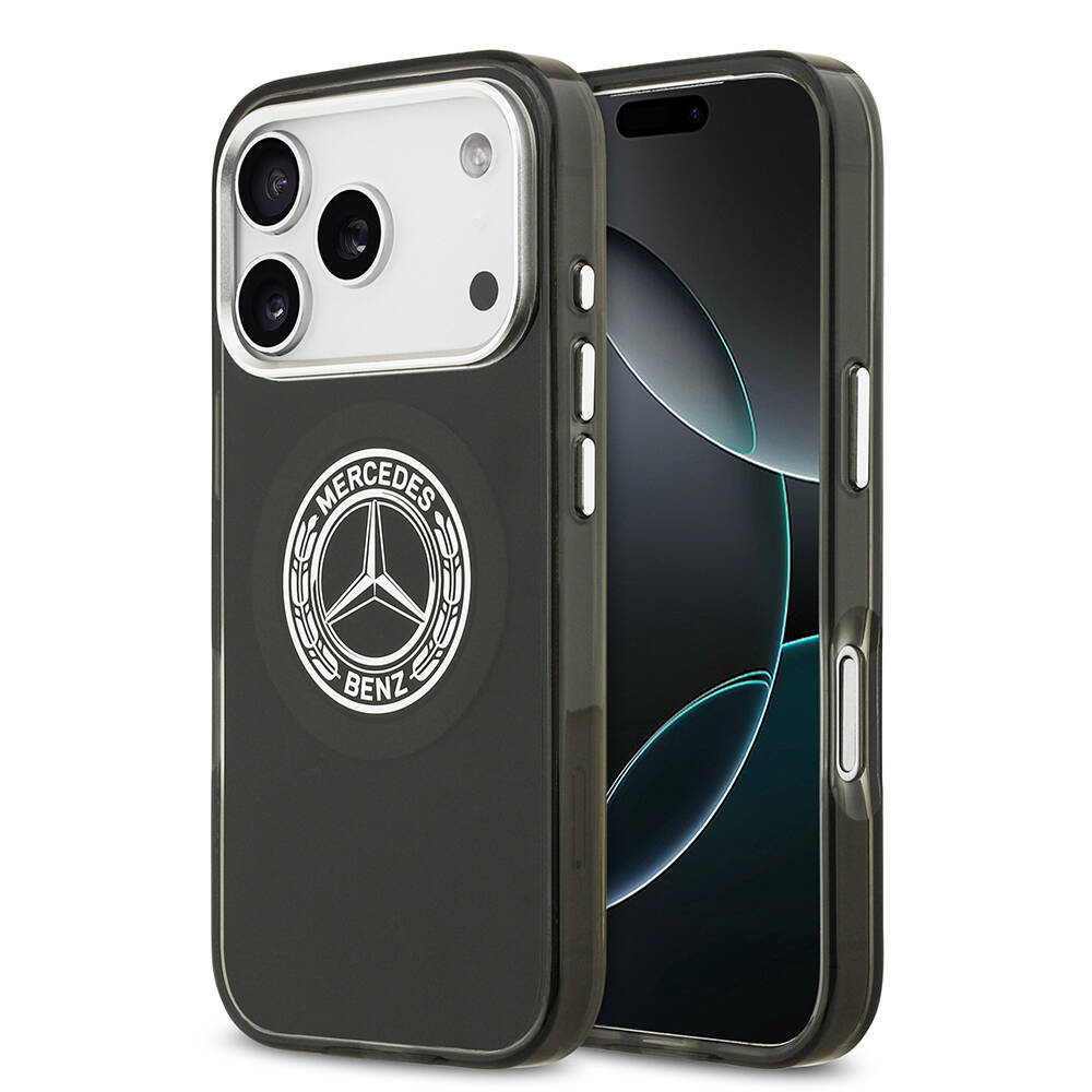 Apple iPhone 17 Pro Kılıf Mercedes Benz Orjinal Lisanslı M-safe Şarj Özellikli Çift Katmanlı PC Nostaljik Yıldız Dizayn Kapak - 3