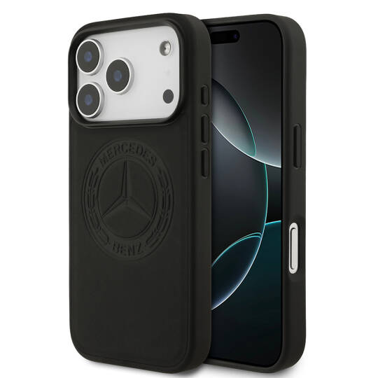 Apple iPhone 17 Pro Kılıf Mercedes Benz Orjinal Lisanslı M-safe Şarj Özellikli Hakiki Deri Nostaljik Yıldız Dizayn Kapak - 3