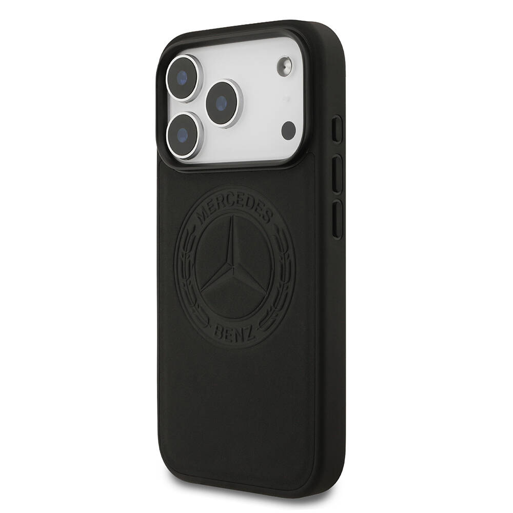 Apple iPhone 17 Pro Kılıf Mercedes Benz Orjinal Lisanslı M-safe Şarj Özellikli Hakiki Deri Nostaljik Yıldız Dizayn Kapak - 4