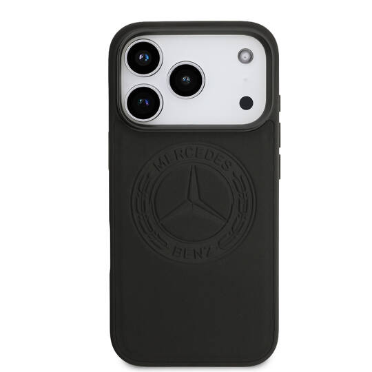 Apple iPhone 17 Pro Kılıf Mercedes Benz Orjinal Lisanslı M-safe Şarj Özellikli Hakiki Deri Nostaljik Yıldız Dizayn Kapak - 5