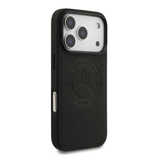 Apple iPhone 17 Pro Kılıf Mercedes Benz Orjinal Lisanslı M-safe Şarj Özellikli Hakiki Deri Nostaljik Yıldız Dizayn Kapak - 6