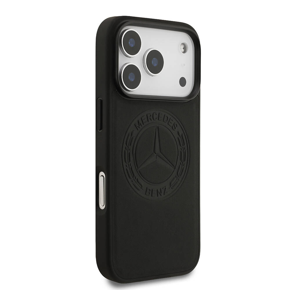 Apple iPhone 17 Pro Kılıf Mercedes Benz Orjinal Lisanslı M-safe Şarj Özellikli Hakiki Deri Nostaljik Yıldız Dizayn Kapak - 6