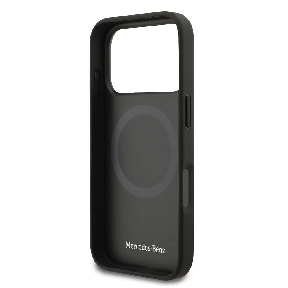 Apple iPhone 17 Pro Kılıf Mercedes Benz Orjinal Lisanslı M-safe Şarj Özellikli Hakiki Deri Nostaljik Yıldız Dizayn Kapak - 9
