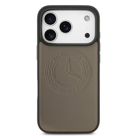 Apple iPhone 17 Pro Kılıf Mercedes Benz Orjinal Lisanslı M-safe Şarj Özellikli Hakiki Deri Nostaljik Yıldız Dizayn Kapak - 11