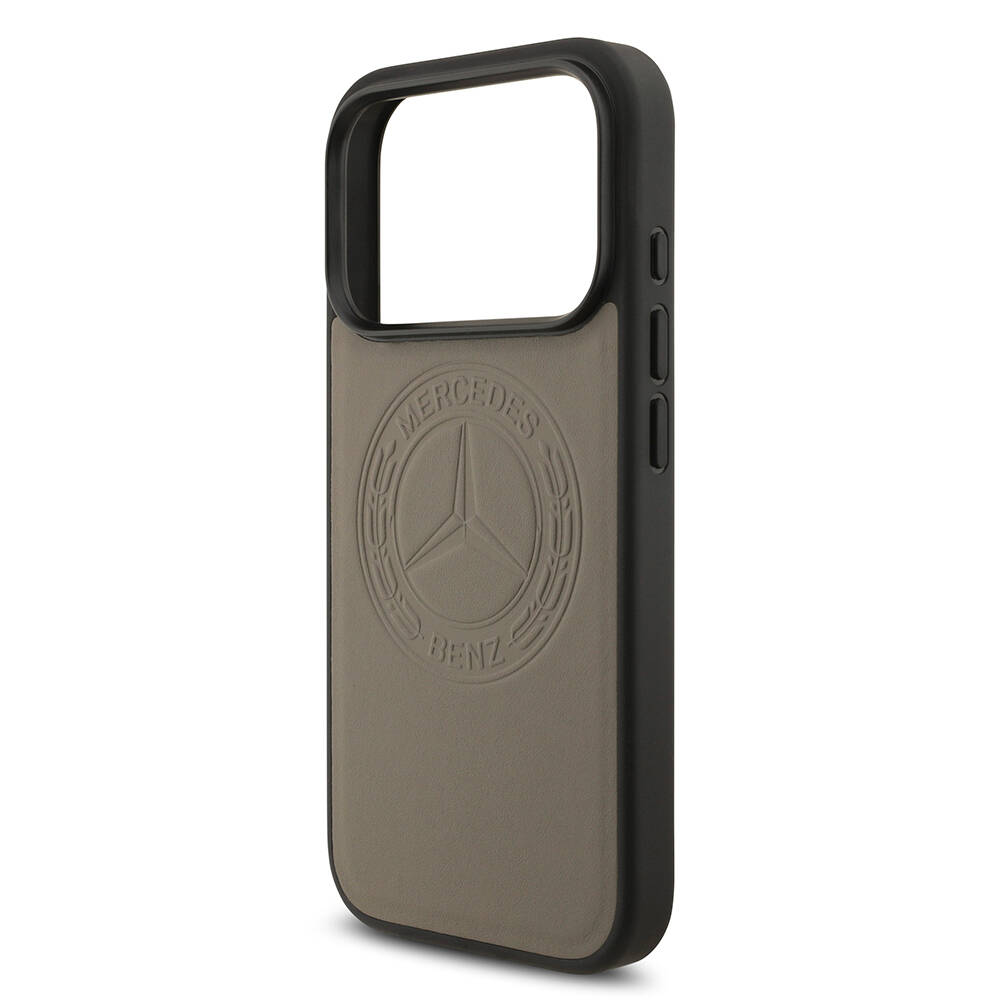 Apple iPhone 17 Pro Kılıf Mercedes Benz Orjinal Lisanslı M-safe Şarj Özellikli Hakiki Deri Nostaljik Yıldız Dizayn Kapak - 14
