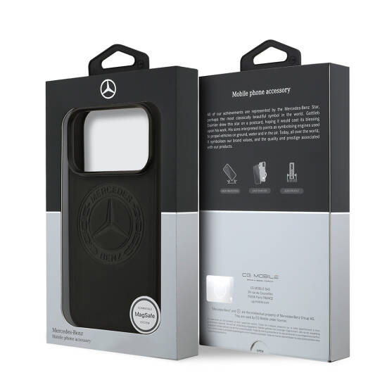 Apple iPhone 17 Pro Kılıf Mercedes Benz Orjinal Lisanslı M-safe Şarj Özellikli Hakiki Deri Nostaljik Yıldız Dizayn Kapak - 16