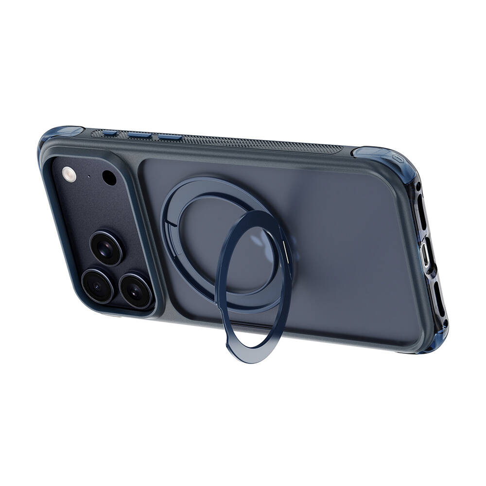 Apple iPhone 17 Pro Kılıf Wiwu AG-203 AeroGuard Ultra Serisi M-safe Şarj Özellikli Airbag Tasarımlı Standlı Kapak - 23