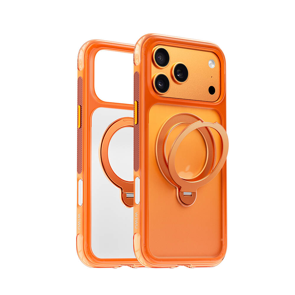 Apple iPhone 17 Pro Kılıf Wiwu AS-203 AeroShield Ultra Serisi M-safe Şarj Özellikli Airbag Tasarımlı Standlı Kapak - 18