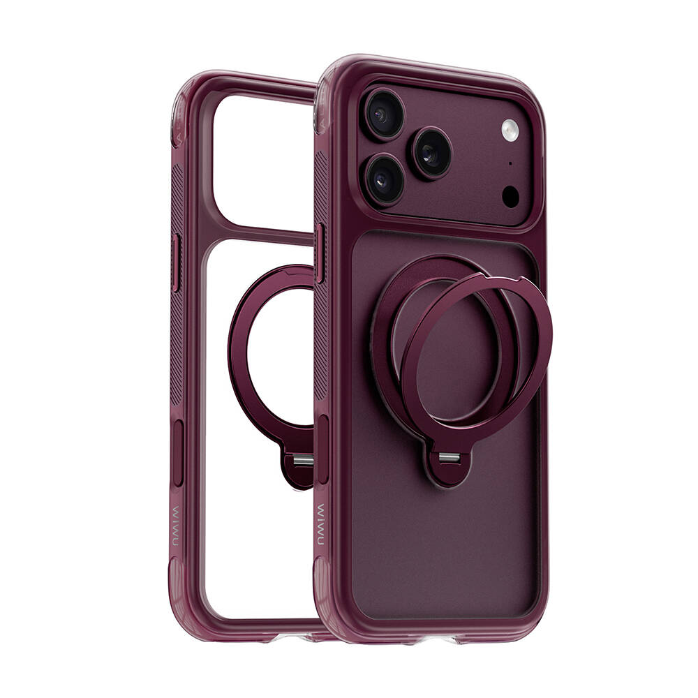 Apple iPhone 17 Pro Kılıf Wiwu AS-203 AeroShield Ultra Serisi M-safe Şarj Özellikli Airbag Tasarımlı Standlı Kapak - 11