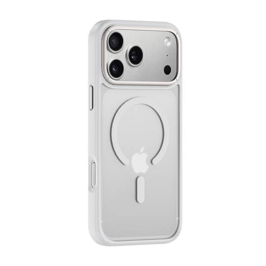 Apple iPhone 17 Pro Kılıf Wiwu FGG-012 ArmorPro Serisi M-safe Şarj Özellikli Parmak İzi Bırakmayan Kılıf Beyaz