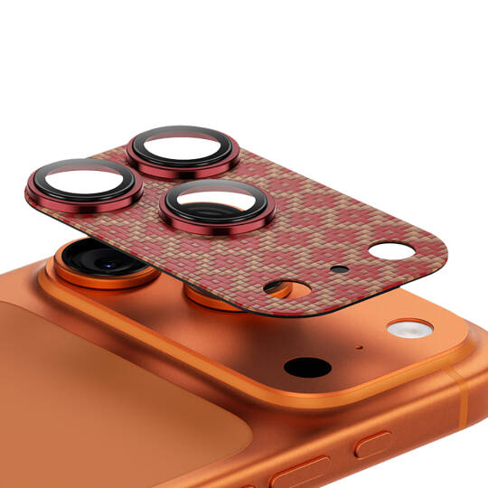Apple iPhone 17 Pro Max Benks ArmorWarrior ArmorGrid Serisi Kevlar Kamera Lens Koruyucu Turuncu