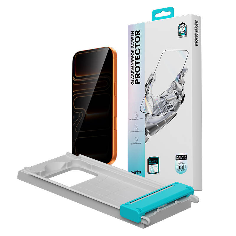 Apple iPhone 17 Pro Max Benks Glass Warrior 2.0 EZFita Privacy Hayalet Cam Ekran Koruyucu + Kolay Uygulama Aparatı - 16