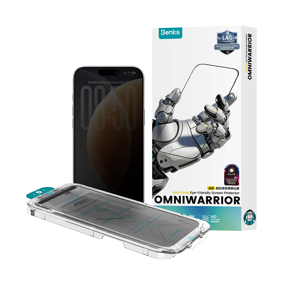 Apple iPhone 17 Pro Max Benks OmniWarrior Privacy Cam Ekran Koruyucu + Kolay Uygulama Aparatlı - 10