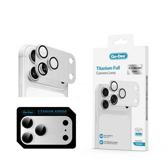 Apple iPhone 17 Pro Max Go Des FC007 Titanyum Serisi Anti Reflective Kamera Lens Koruyucu - 9