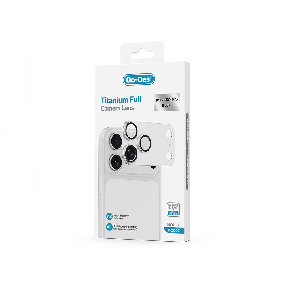 Apple iPhone 17 Pro Max Go Des FC007 Titanyum Serisi Anti Reflective Kamera Lens Koruyucu - 10