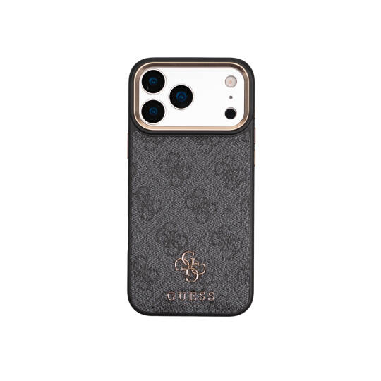 Apple iPhone 17 Pro Max Guess Orjinal Lisanslı 4G ve Yazı Logolu Kılıf + Kartlık + Askı İpi 3in1 Aksesuar Seti - 4