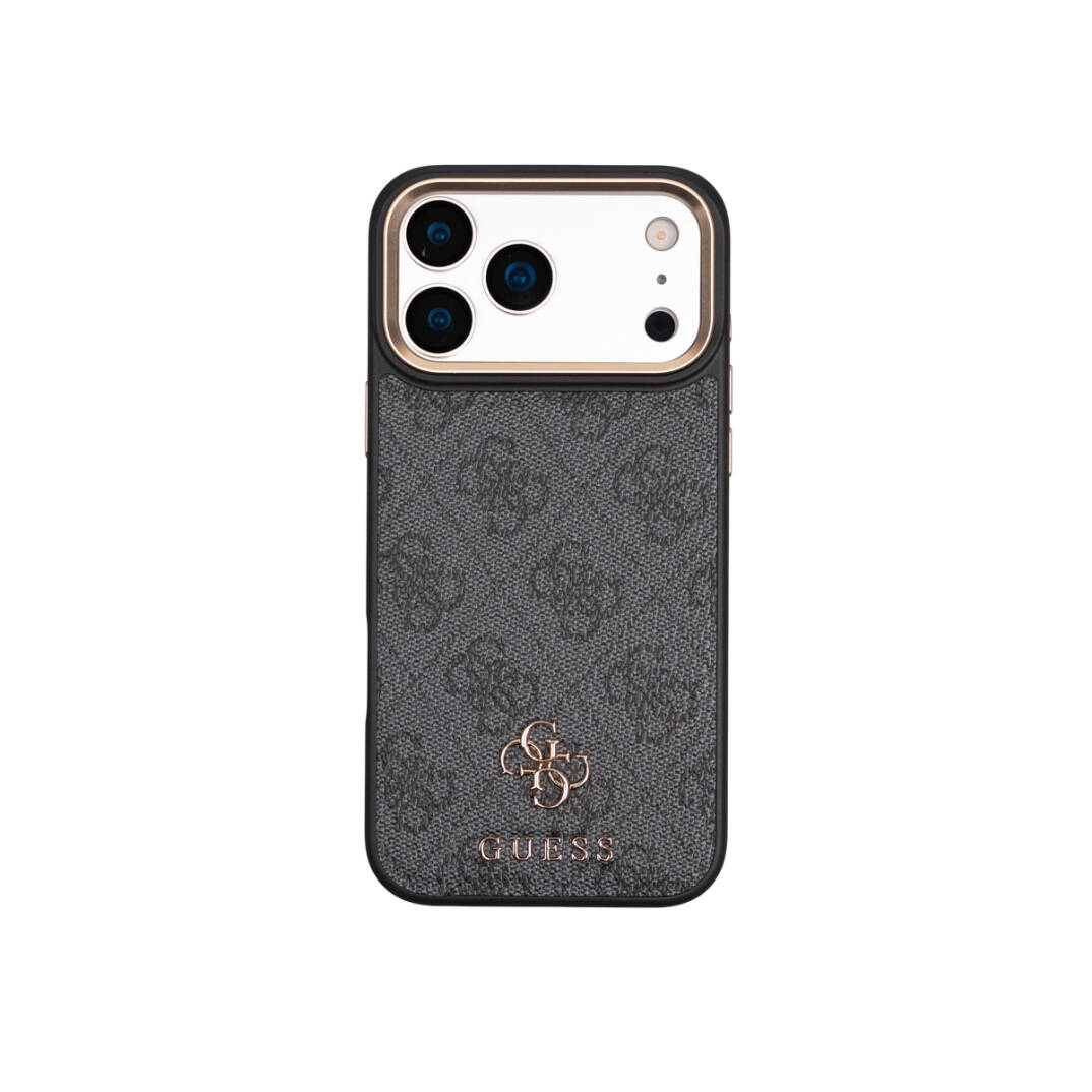 Apple iPhone 17 Pro Max Guess Orjinal Lisanslı 4G ve Yazı Logolu Kılıf + Kartlık + Askı İpi 3in1 Aksesuar Seti - 4