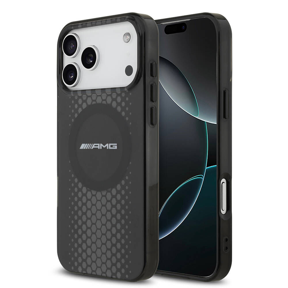 Apple iPhone 17 Pro Max Kılıf AMG Orjinal Lisanslı Çift Katmanlı Büyük Logolu Petek Desenli Kapak - 2