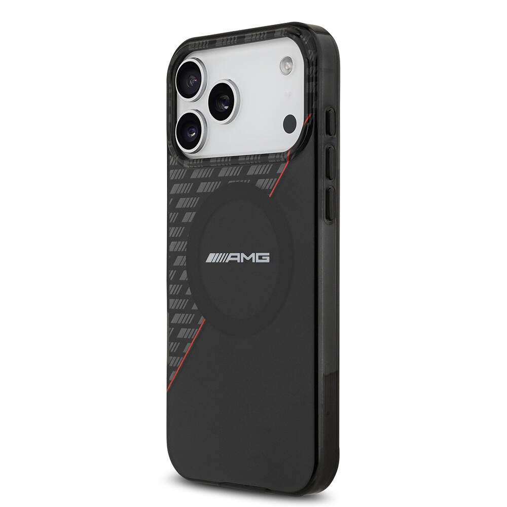 Apple iPhone 17 Pro Max Kılıf AMG Orjinal Lisanslı M-safe Şarj Özellikli Çift Katmanlı Kırmızı Çapraz Çizgili Kapak - 3