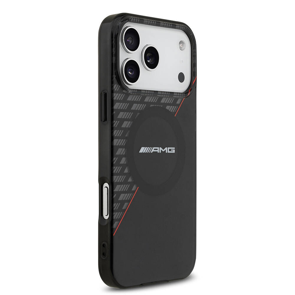 Apple iPhone 17 Pro Max Kılıf AMG Orjinal Lisanslı M-safe Şarj Özellikli Çift Katmanlı Kırmızı Çapraz Çizgili Kapak - 5