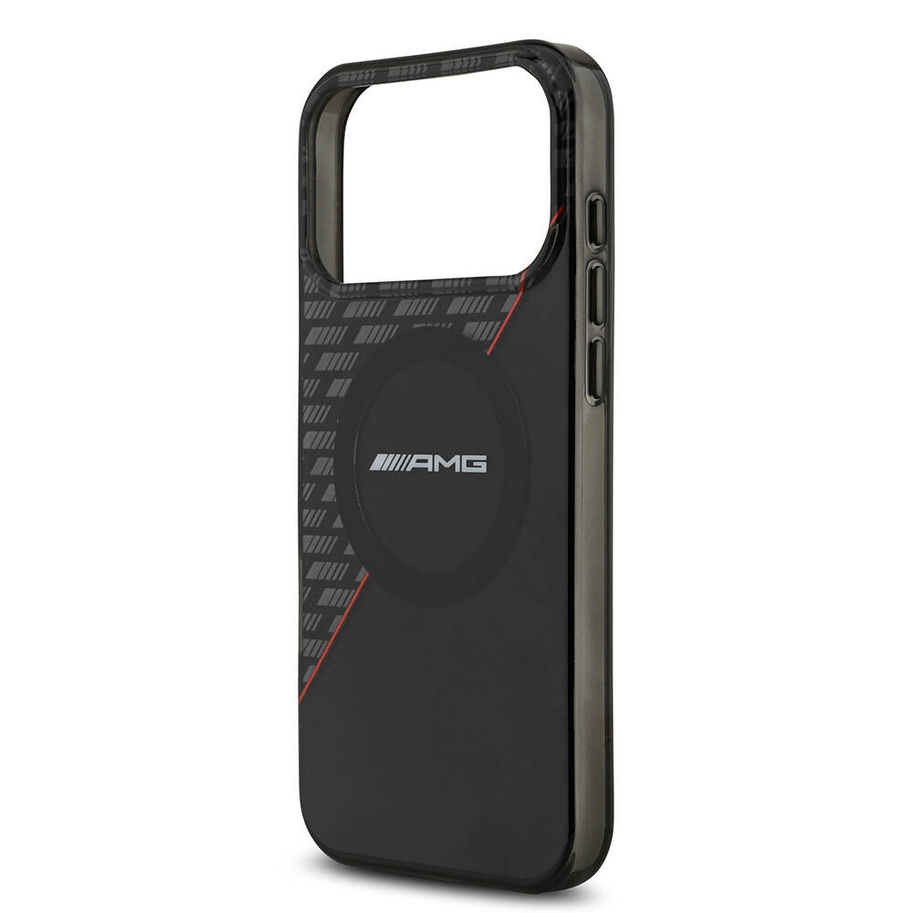 Apple iPhone 17 Pro Max Kılıf AMG Orjinal Lisanslı M-safe Şarj Özellikli Çift Katmanlı Kırmızı Çapraz Çizgili Kapak - 7