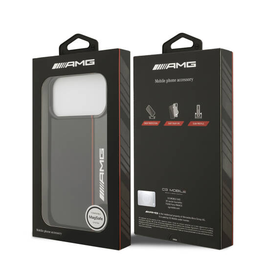 Apple iPhone 17 Pro Max Kılıf AMG Orjinal Lisanslı M-safe Şarj Özellikli IML Baskı Logolu Çift Katmanlı Bow Lines Kapak - 9