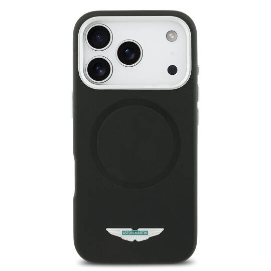 Apple iPhone 17 Pro Max Kılıf Aston Martin Orjinal Lisanslı M-safe Şarj Özellikli Metal Logolu PU Deri Kapak - 4