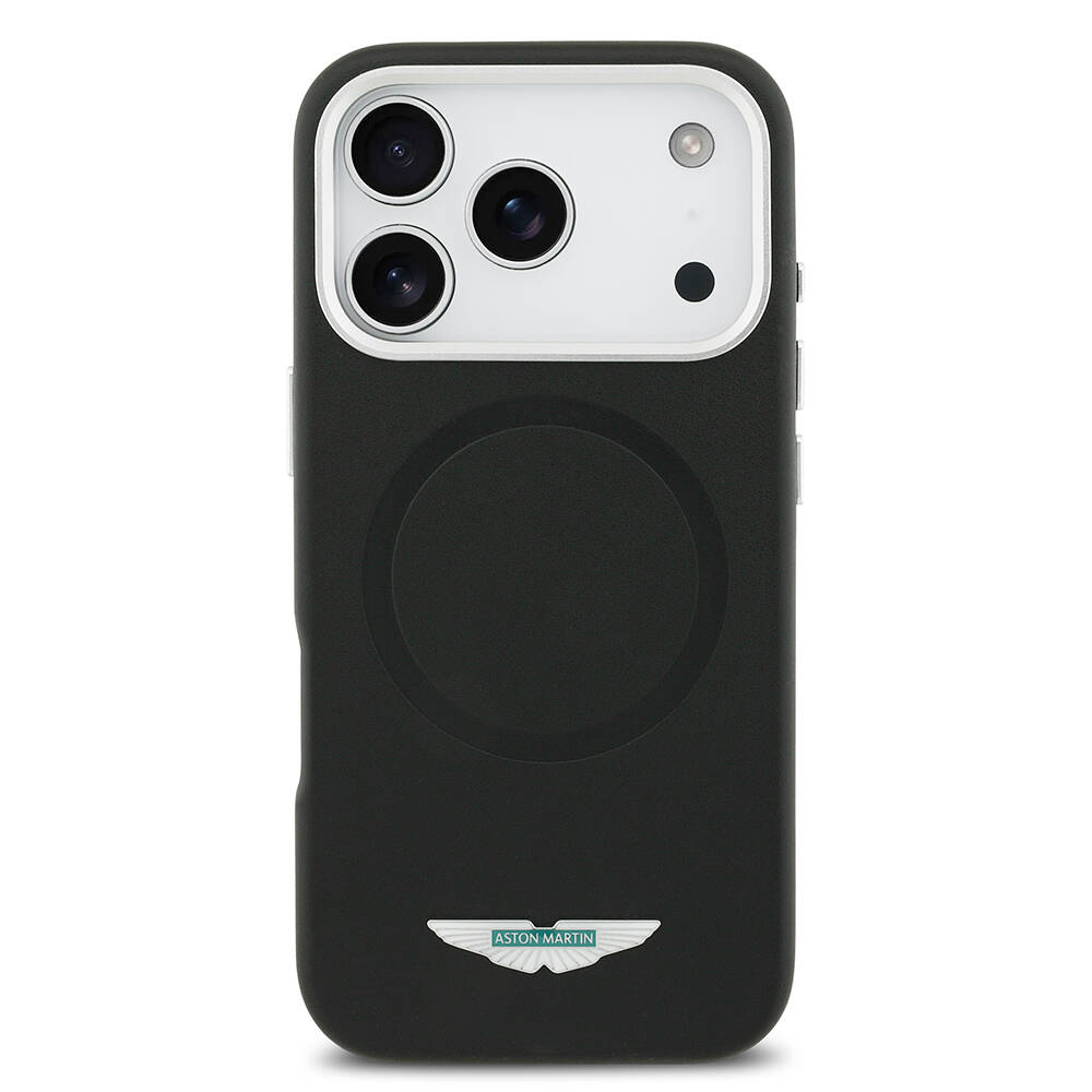 Apple iPhone 17 Pro Max Kılıf Aston Martin Orjinal Lisanslı M-safe Şarj Özellikli Metal Logolu PU Deri Kapak - 4
