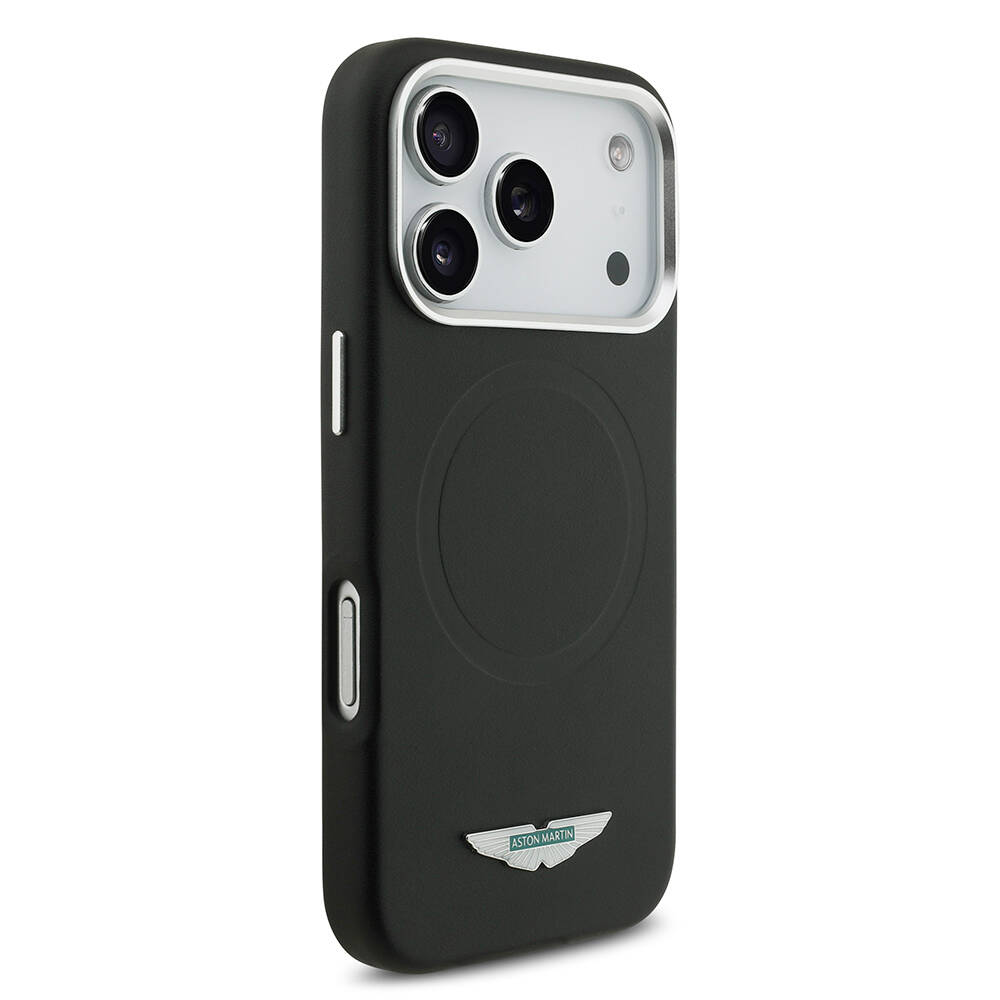 Apple iPhone 17 Pro Max Kılıf Aston Martin Orjinal Lisanslı M-safe Şarj Özellikli Metal Logolu PU Deri Kapak - 5