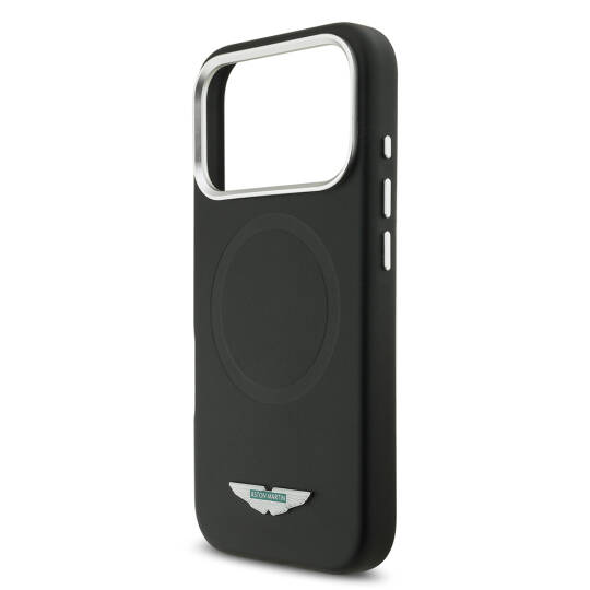 Apple iPhone 17 Pro Max Kılıf Aston Martin Orjinal Lisanslı M-safe Şarj Özellikli Metal Logolu PU Deri Kapak - 7