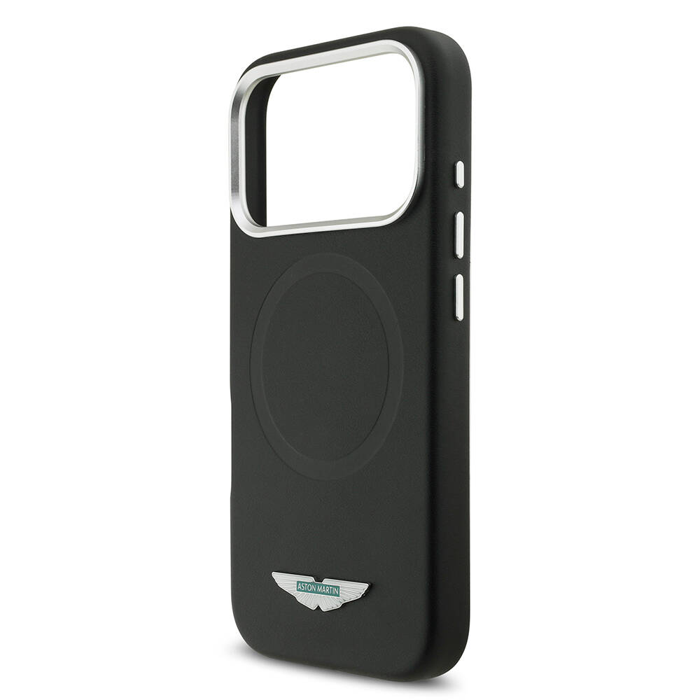 Apple iPhone 17 Pro Max Kılıf Aston Martin Orjinal Lisanslı M-safe Şarj Özellikli Metal Logolu PU Deri Kapak - 7