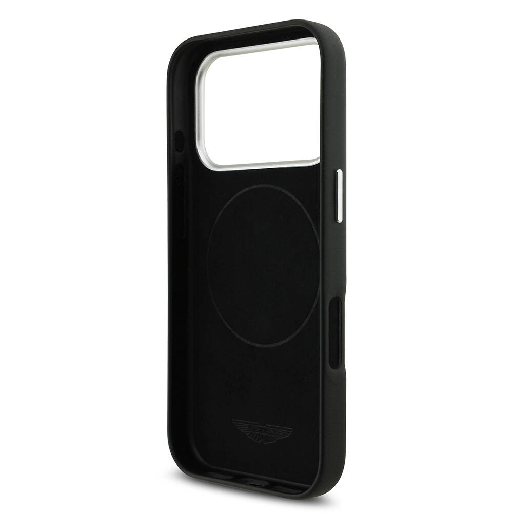 Apple iPhone 17 Pro Max Kılıf Aston Martin Orjinal Lisanslı M-safe Şarj Özellikli Metal Logolu PU Deri Kapak - 8
