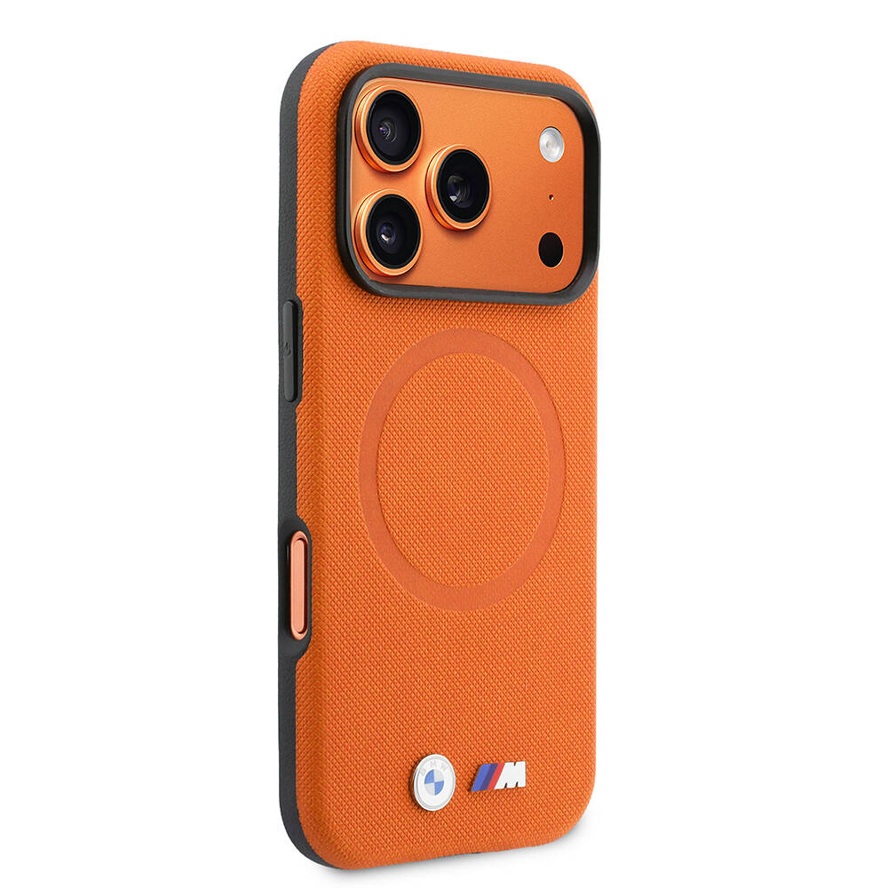 Apple iPhone 17 Pro Max Kılıf BMW Orjinal Lisanslı M-safe Şarj Özellikli Halka Tasarımlı M Logolu PU Deri Kapak - 4