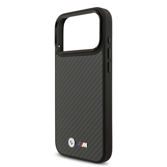 Apple iPhone 17 Pro Max Kılıf BMW Orjinal Lisanslı M-safe Şarj Özellikli Karbon Fiber Metal Logolu Kapak - 7