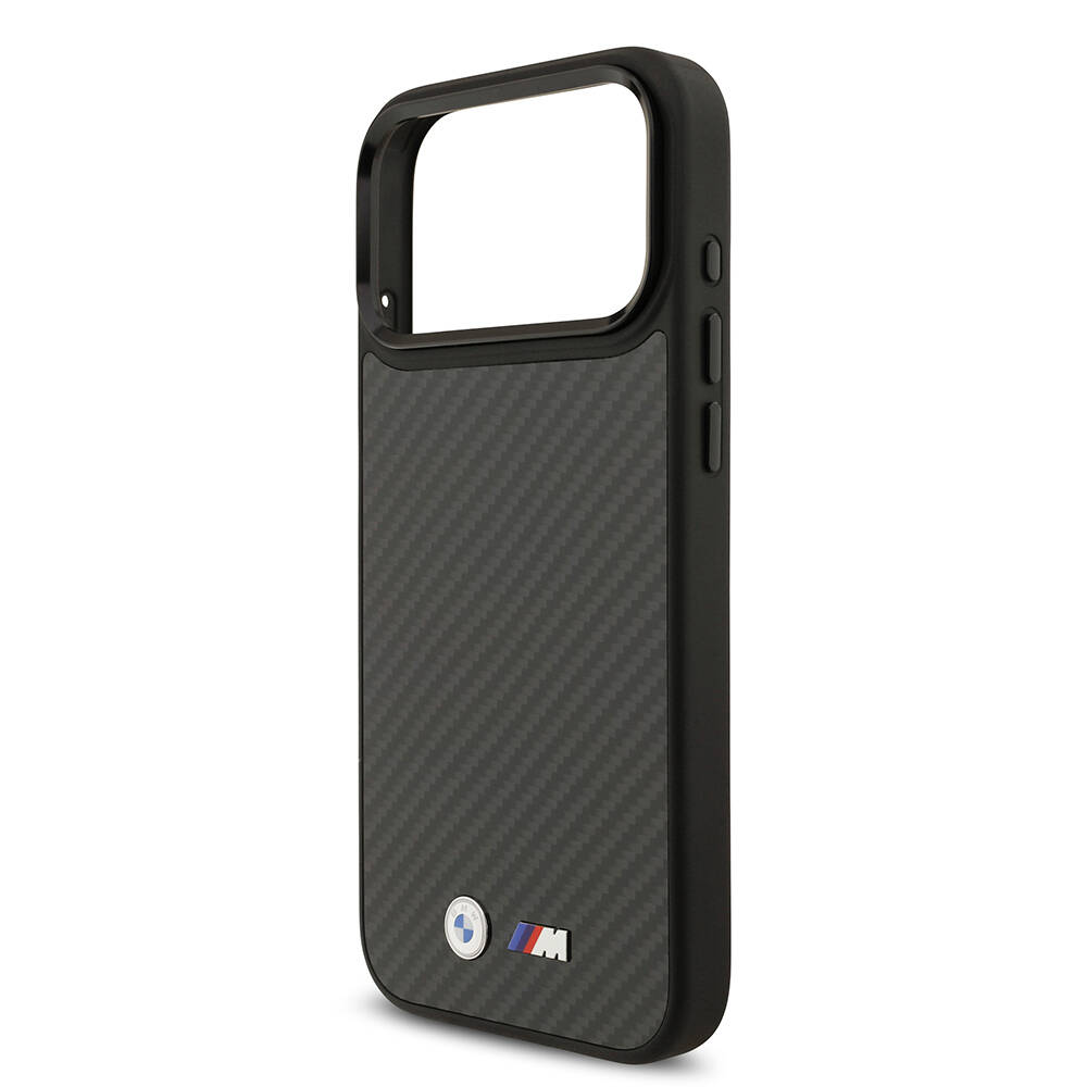 Apple iPhone 17 Pro Max Kılıf BMW Orjinal Lisanslı M-safe Şarj Özellikli Karbon Fiber Metal Logolu Kapak - 7