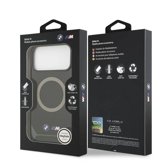 Apple iPhone 17 Pro Max Kılıf BMW Orjinal Lisanslı M-safe Şarj Özellikli Metal Buton Tasarımlı IML Baskılı M Dizayn Kapak - 9