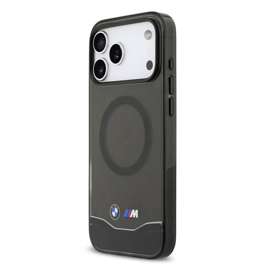 Apple iPhone 17 Pro Max Kılıf BMW Orjinal Lisanslı M-safe Şarj Özellikli Metal Buton Tasarımlı Tranparan M Dizayn Kapak - 3