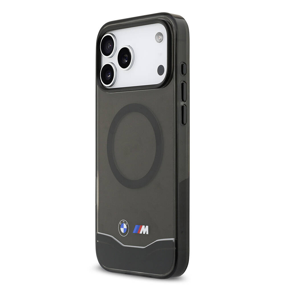 Apple iPhone 17 Pro Max Kılıf BMW Orjinal Lisanslı M-safe Şarj Özellikli Metal Buton Tasarımlı Tranparan M Dizayn Kapak - 3