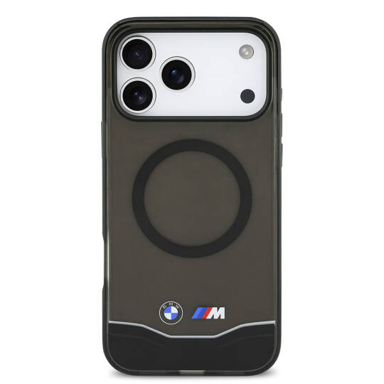 Apple iPhone 17 Pro Max Kılıf BMW Orjinal Lisanslı M-safe Şarj Özellikli Metal Buton Tasarımlı Tranparan M Dizayn Kapak - 4