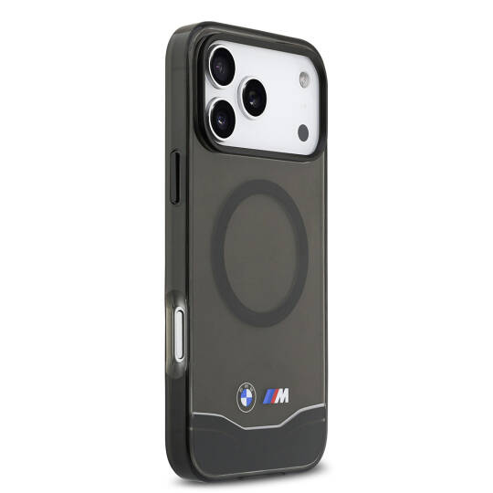 Apple iPhone 17 Pro Max Kılıf BMW Orjinal Lisanslı M-safe Şarj Özellikli Metal Buton Tasarımlı Tranparan M Dizayn Kapak - 5