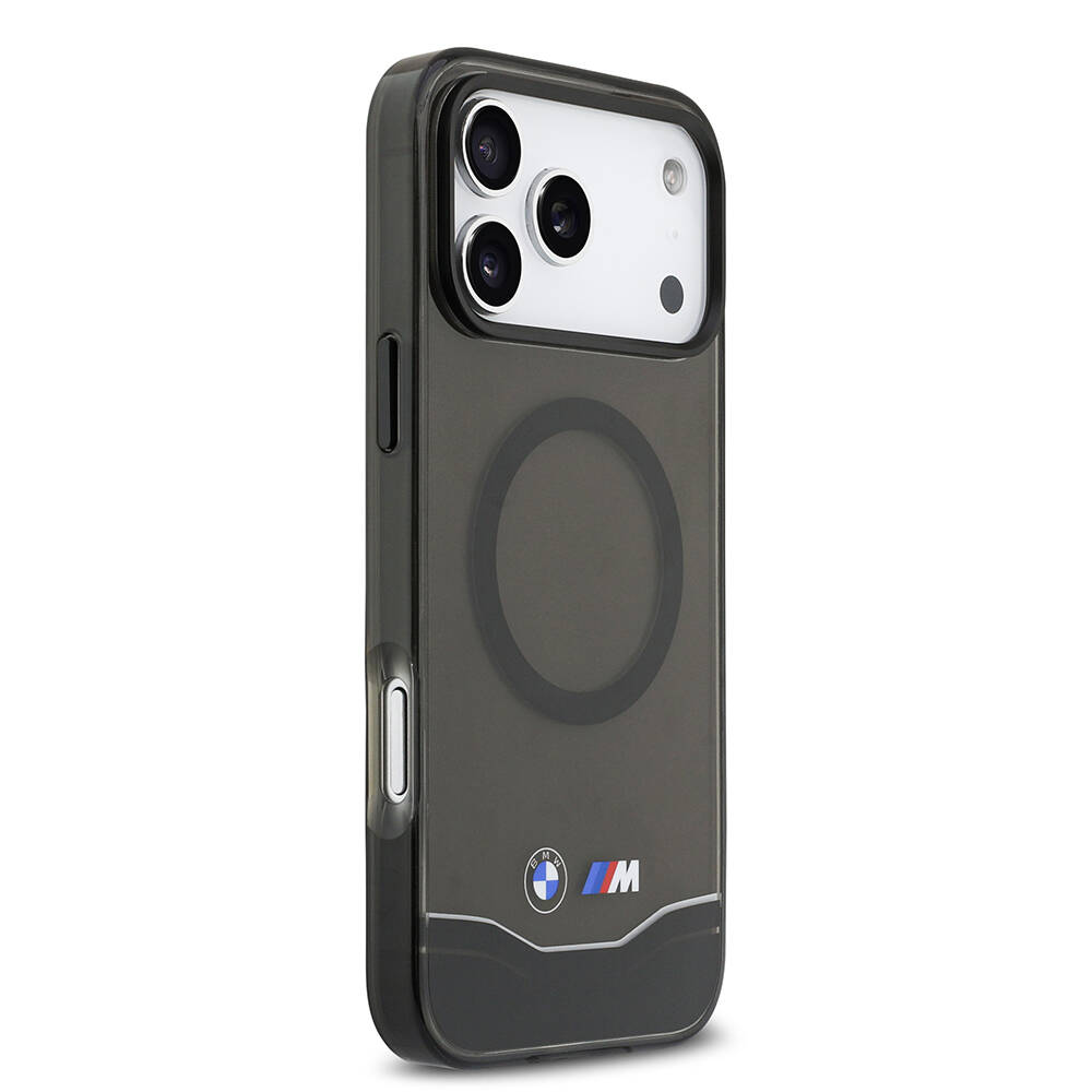 Apple iPhone 17 Pro Max Kılıf BMW Orjinal Lisanslı M-safe Şarj Özellikli Metal Buton Tasarımlı Tranparan M Dizayn Kapak - 5