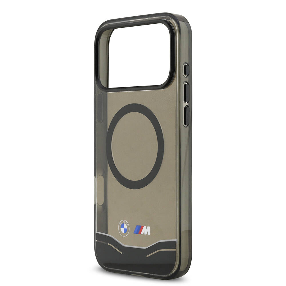 Apple iPhone 17 Pro Max Kılıf BMW Orjinal Lisanslı M-safe Şarj Özellikli Metal Buton Tasarımlı Tranparan M Dizayn Kapak - 7