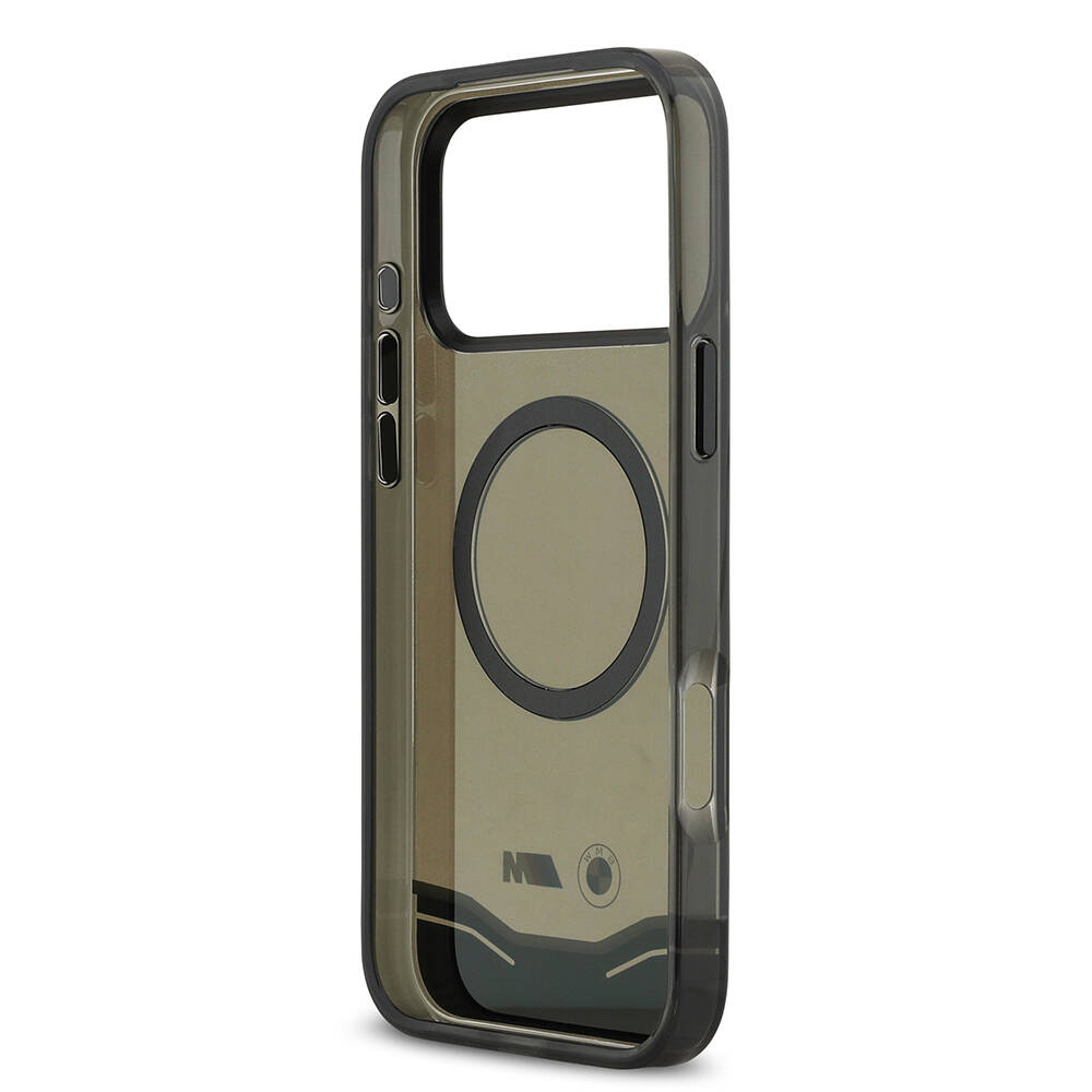 Apple iPhone 17 Pro Max Kılıf BMW Orjinal Lisanslı M-safe Şarj Özellikli Metal Buton Tasarımlı Tranparan M Dizayn Kapak - 8