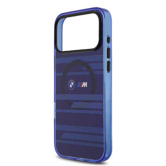Apple iPhone 17 Pro Max Kılıf BMW Orjinal Lisanslı M-safe Şarj Özellikli Metal Kamera Butonlu Yatay Şeritli M Dizayn Kapak - 16