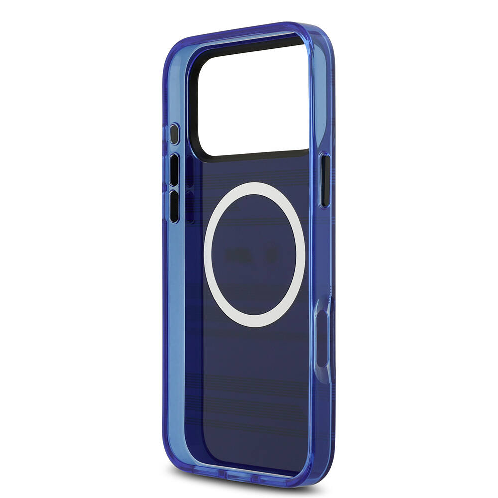 Apple iPhone 17 Pro Max Kılıf BMW Orjinal Lisanslı M-safe Şarj Özellikli Metal Kamera Butonlu Yatay Şeritli M Dizayn Kapak - 17