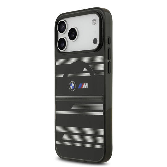 Apple iPhone 17 Pro Max Kılıf BMW Orjinal Lisanslı M-safe Şarj Özellikli Metal Kamera Butonlu Yatay Şeritli M Dizayn Kapak - 19