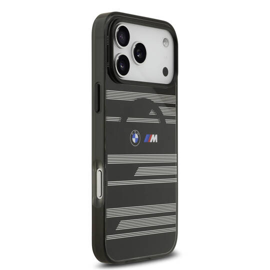 Apple iPhone 17 Pro Max Kılıf BMW Orjinal Lisanslı M-safe Şarj Özellikli Metal Kamera Butonlu Yatay Şeritli M Dizayn Kapak - 21
